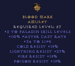 Blood Mark - Paladin Amulet