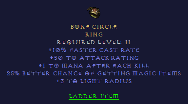 Bone Circle - FCR 25% Magic Find MAEK