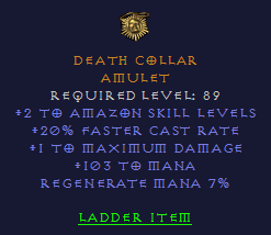 Death Collar - 2 Amazon 20 FCR 103 Mana