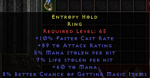 Entropy Hold - FCR Dual Leech Mana Mf - Ring