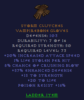 Storm Clutches - 20 IAS 8 CB 15 Str 16 PR