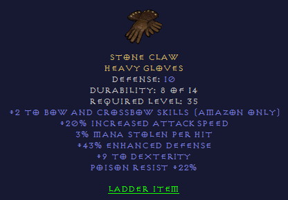 Stone Claw - 2/20 Bowazon 3 ML 9 Dex 22 PR