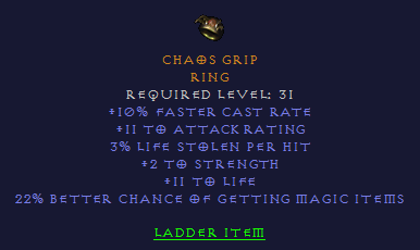 Chaos Grip - FCR 22% MF - Ring