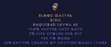 Blood Master - FCR MF Mana - Ring