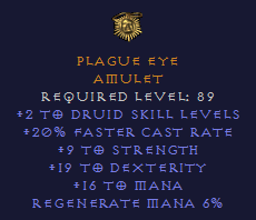 Plague Eye - Max Block Druid Amulet