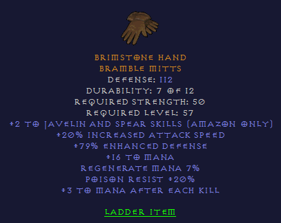 Brimstone Hold - 2/20 Java 3 Maek 20 PR - Gloves