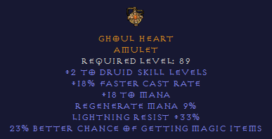 Ghoul Heart - Druid Amulet