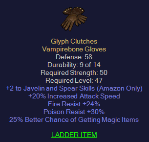 Glyph Clutches - 2 Javazon 20 IAS 24 FR 30 PR 25% MF