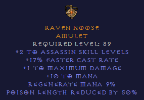 Raven Noose - Assassin Amulet