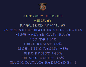 Entropy Emblem - Necromancer Amulet