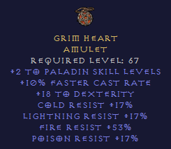Grim Heart - Paladin Amulet