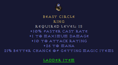 Beast Circle - FCR 21 %MF  Mana