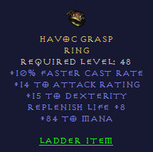 Havoc Grasp - FCR Dex Mana Replenish Life