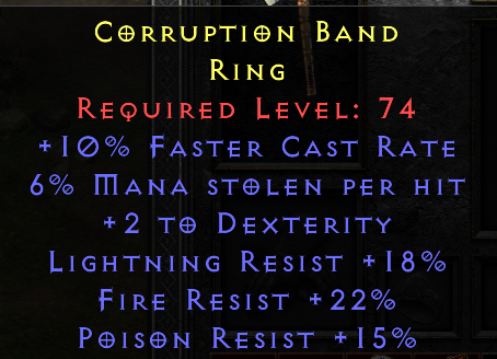 Corruption Band - 10 FCR 6 ML Tri Resist Ring