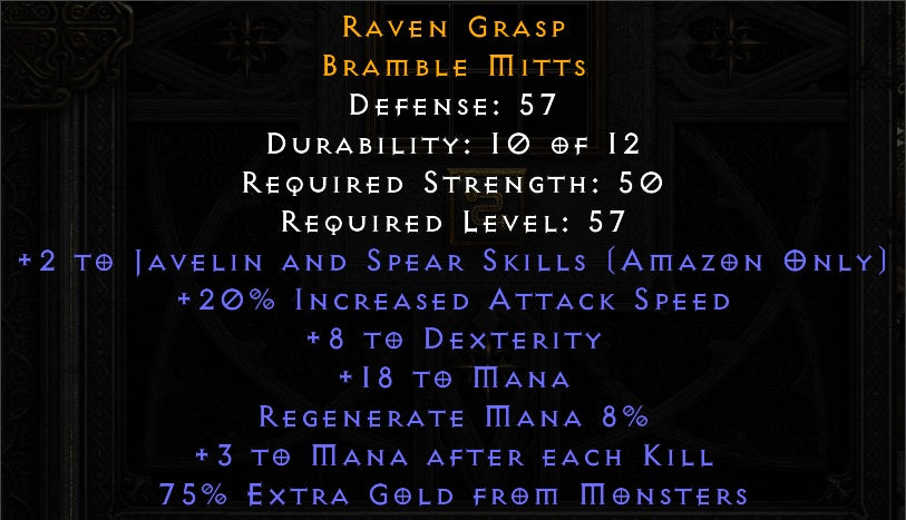 Raven Grasp - 2 Java 20 ias 3 Maek 8 Dex 75% extra gold