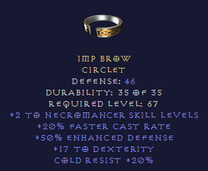 Imp Brown Circlet - Necro