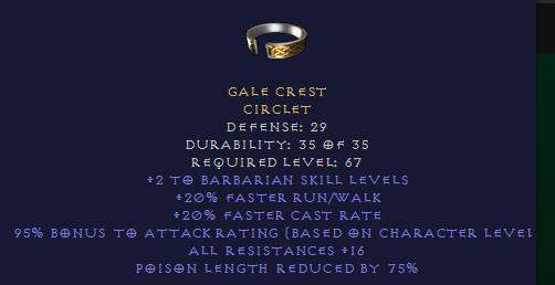 Gale Crest - Barbarian Circlet