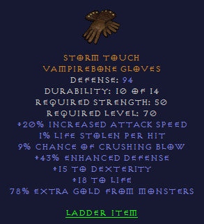 Storm Touch - 20 iAS 9 CB 15 Dexterity - Gloves