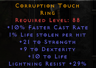 Corruption Touch - FCR STR Dex LR - Ring