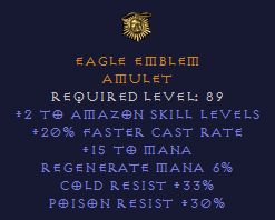 Eagle Emblem - Amazon 20 FCR Amulet