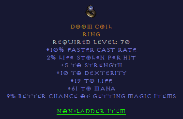 Doom Coil - FCR STR Dex Mana MF