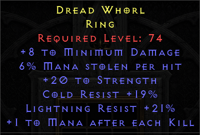 Dread Whorl - 8 min 6 ML 20 Str 19 CR 21 LR 1 MAEK - Non Ladder