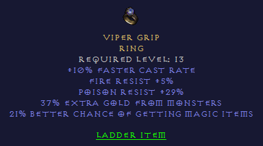 Viper Grip - FCR FR PR Extra Gold 21 % MF - Ring