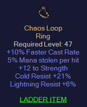 Chaos Loop - 10 FCR 5 ML 12 STR 21 CR 6 LR
