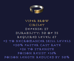 Viper Brown Circlet - Necro