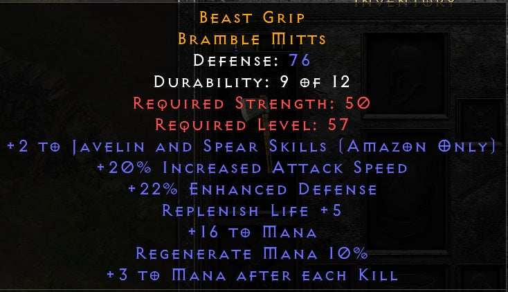 Beast Grip - 2 Javelin Skills 20 ias 3 Maek - Non Ladder