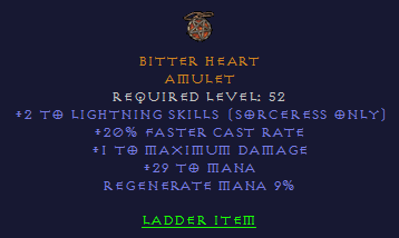 Bitter Heart - 2 Lightning 20 FCR - D2Bits