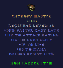 Entropy Master - FCR 14 Dex AR Life Mana PR