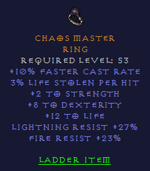 Chaos Master - 10 FCR Dex LR FR - D2Bits