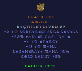 Death Eye - 2 Sorceress 20 FCR - D2Bits