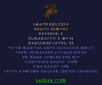 Loath Knuckle - 2 MA 20 IAS 3 ML 26 LR 6 FR