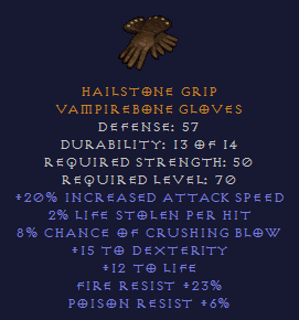 Hailstone Grip - 20 IAS Dexterity Fire Resist - Gloves