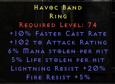 Havoc Band - FCR Dual Leech Lightning Resist - Ring