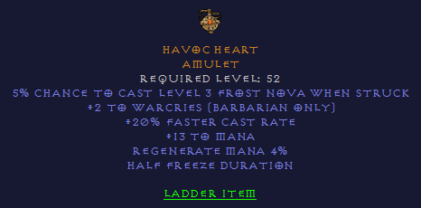 Havoc Heart - 2 Warcries 20 FCR