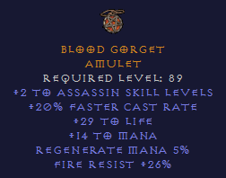 Blood Gorget - Assassin Amulet