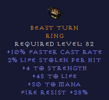 Beast Turn - FCR STR Life Mana FR - Ring