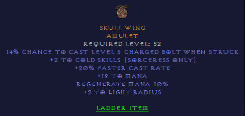 Skull Wing - 2 Cold Skills 20 FCR