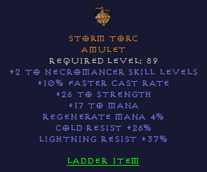 Storm Torc - 2 Necro 10 FCR 26 STR 37 LR 26 CR