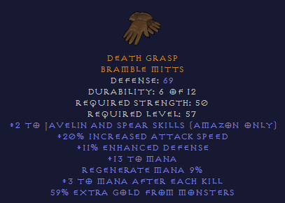 Death Grasp - 2/20 Javazon 3 MAEK - Gloves