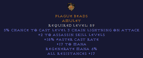 Plague Beads - Assassin Amulet