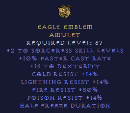 Eagle Emblem - Sorceress Amuelt