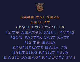 Doom Talisman - Amazon Amulet