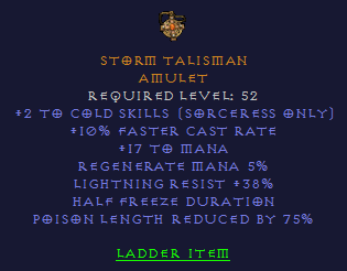 Storm Talisman - 2 Cold 10 FCR 38 LR 75% PLR