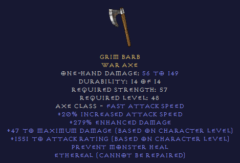 Grim Barb - Ethereal - Fools, cruel Axe