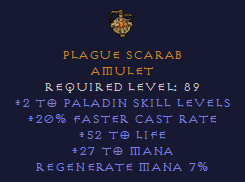 Plague Scarab - 20% FCR Paladin Life Amulet