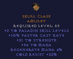 Skull Clasp - Paladin Amulet